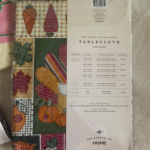 Vinyl Vintage Tablecloth Bundle; Thanksgiving Fall Spring Easter 52'' By 70'' - Picture 7 of 10